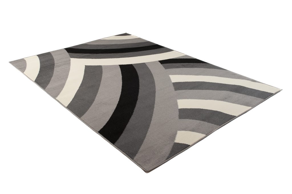 Area Rug Dream Curve Abstract Light Dark Grey