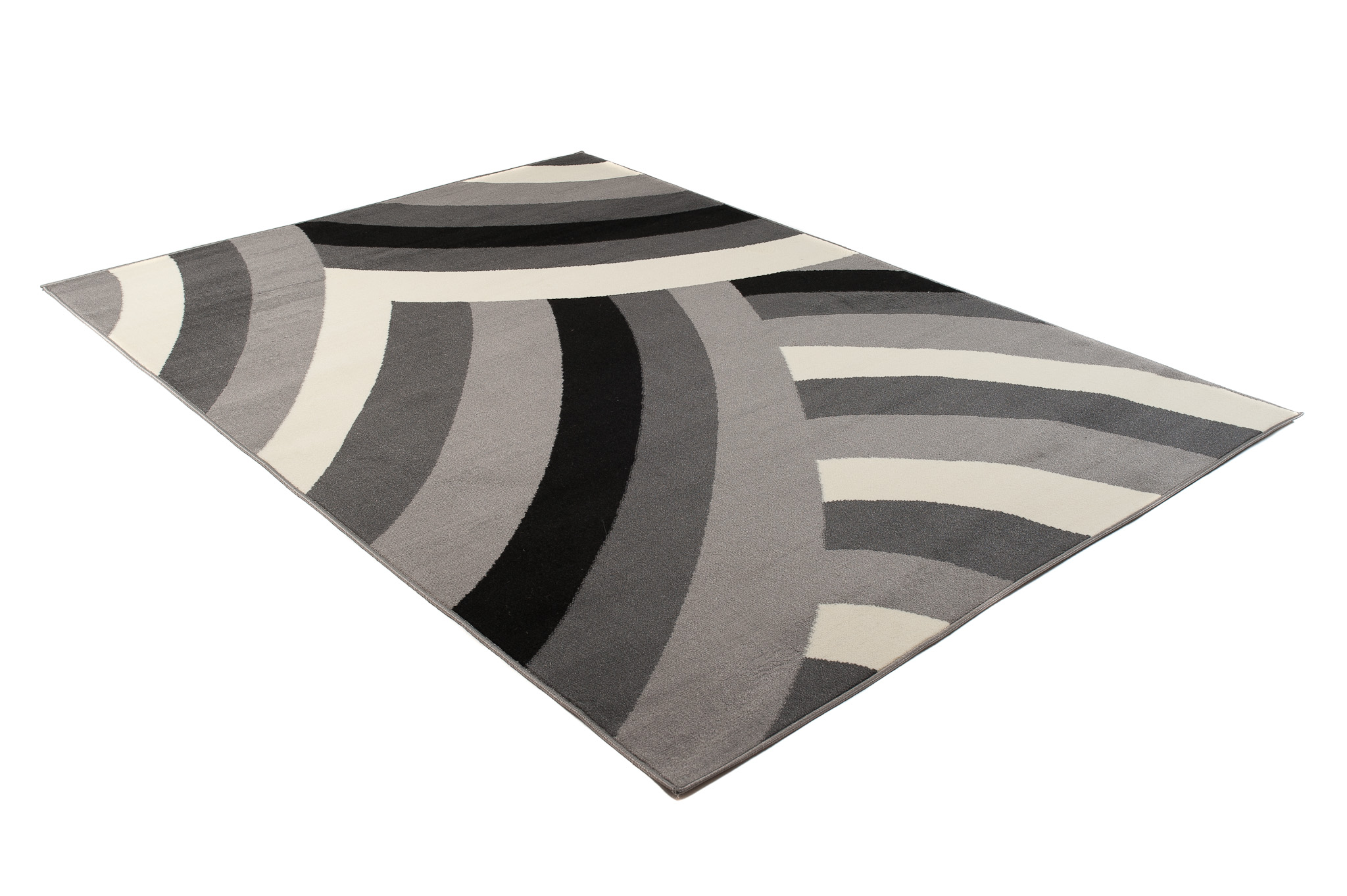 Area Rug Dream Curve Abstract Light Dark Grey