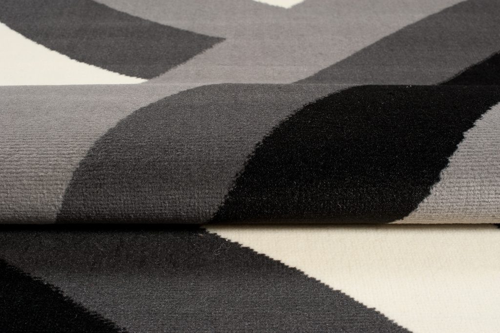 Area Rug Dream Curve Abstract Light Dark Grey