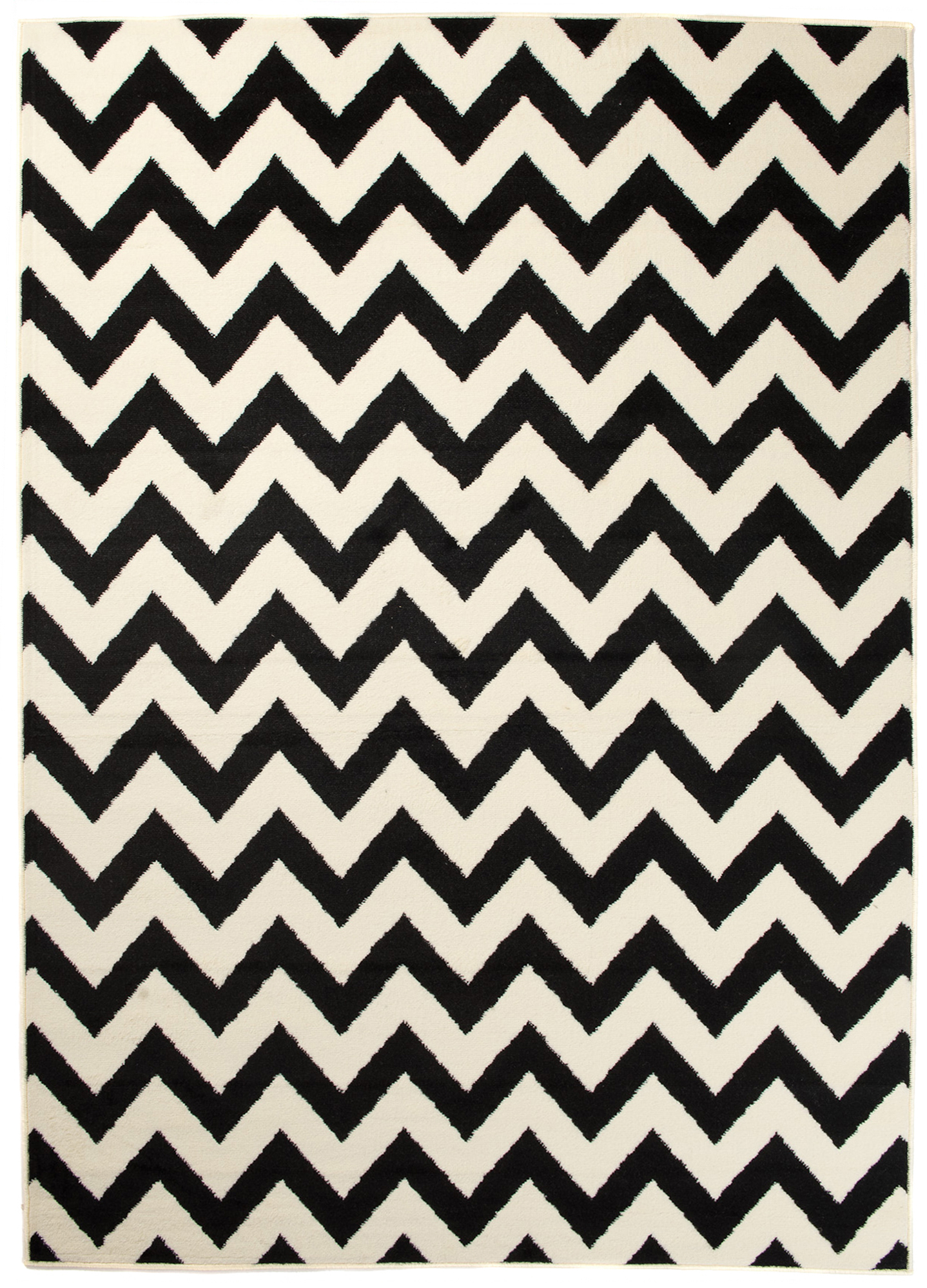 Area Rug Dream Geometric ZigZag Black White