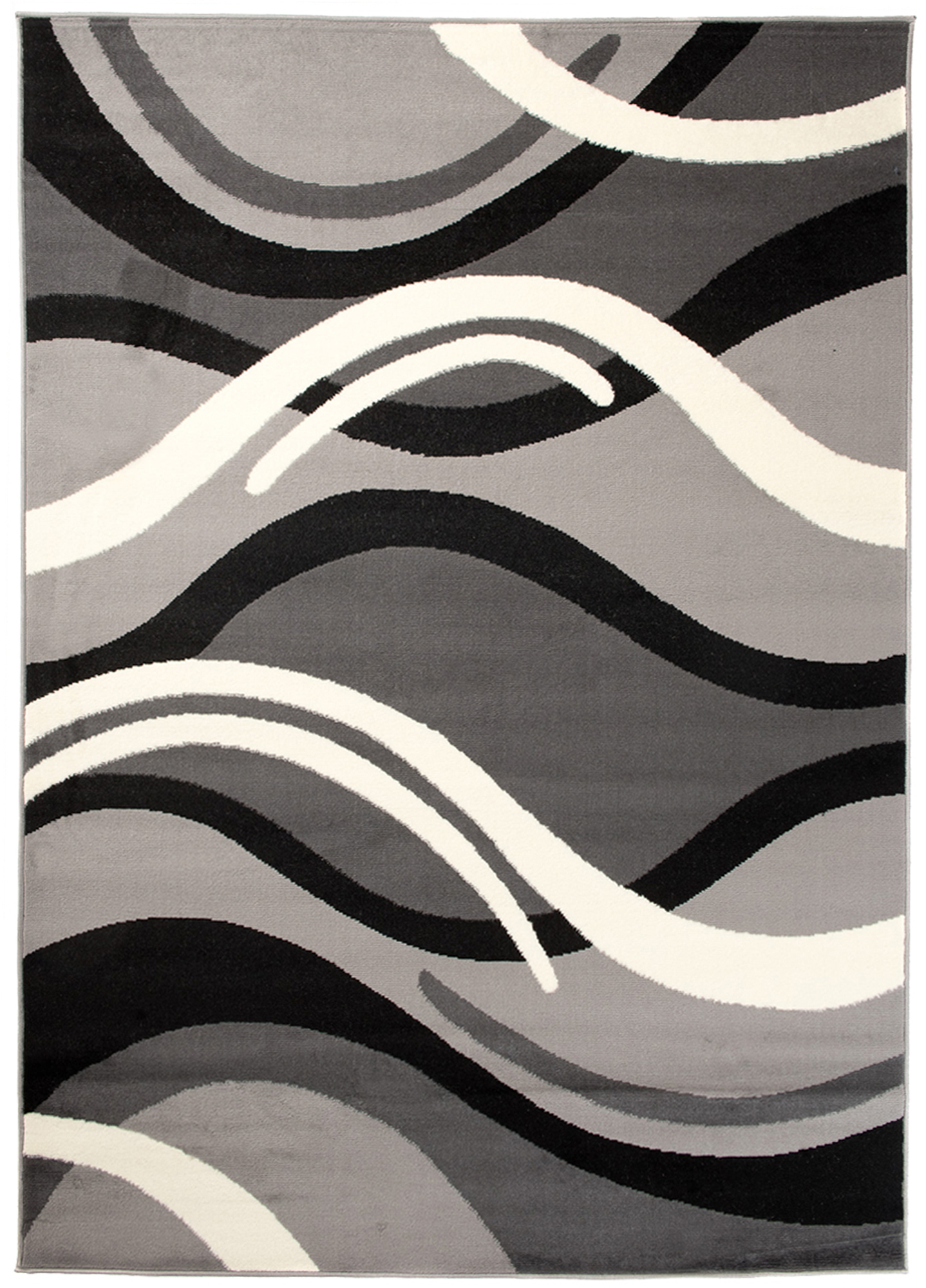 Area Rug Dream Abstract Waves Light Dark Grey