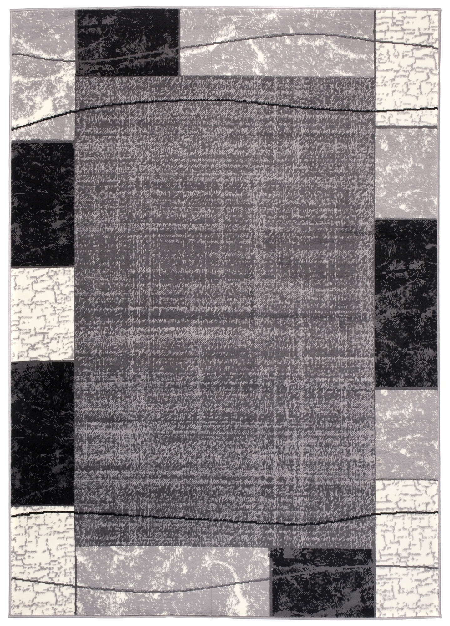 Area Rug Dream Grey Geometric Rectangles Lines