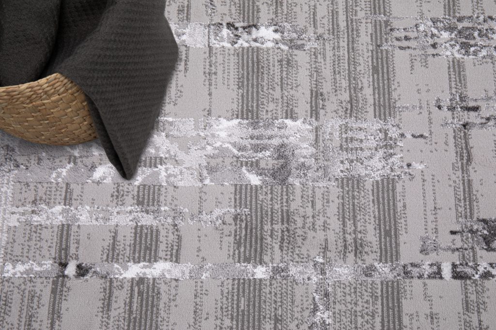 Area Rug Crystal Grey Stripes Abstract 3D Effect