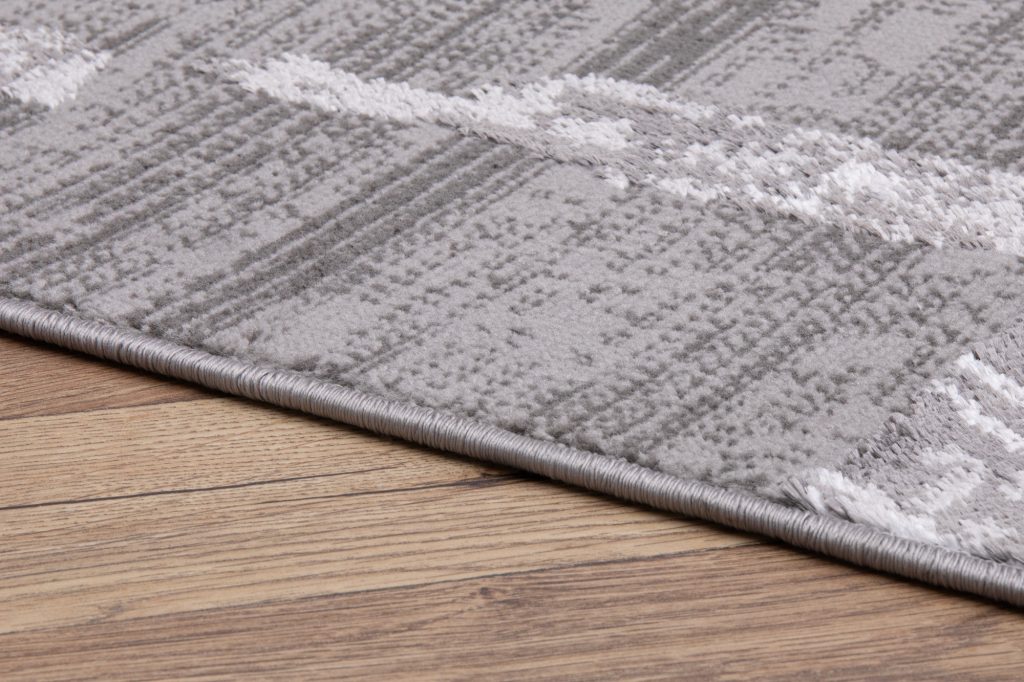 Area Rug Crystal Grey Stripes Abstract 3D Effect