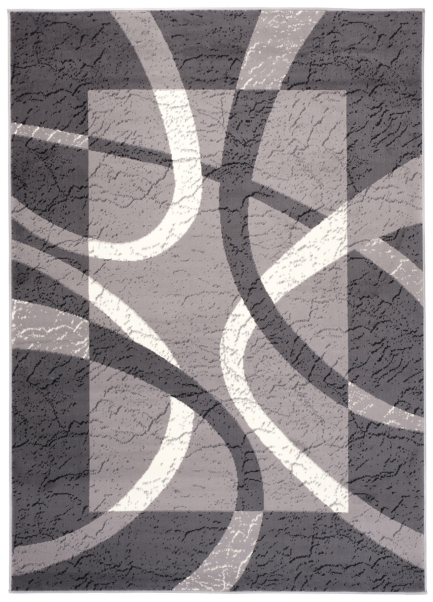 Area Rug Dream Grey White Frame Circles