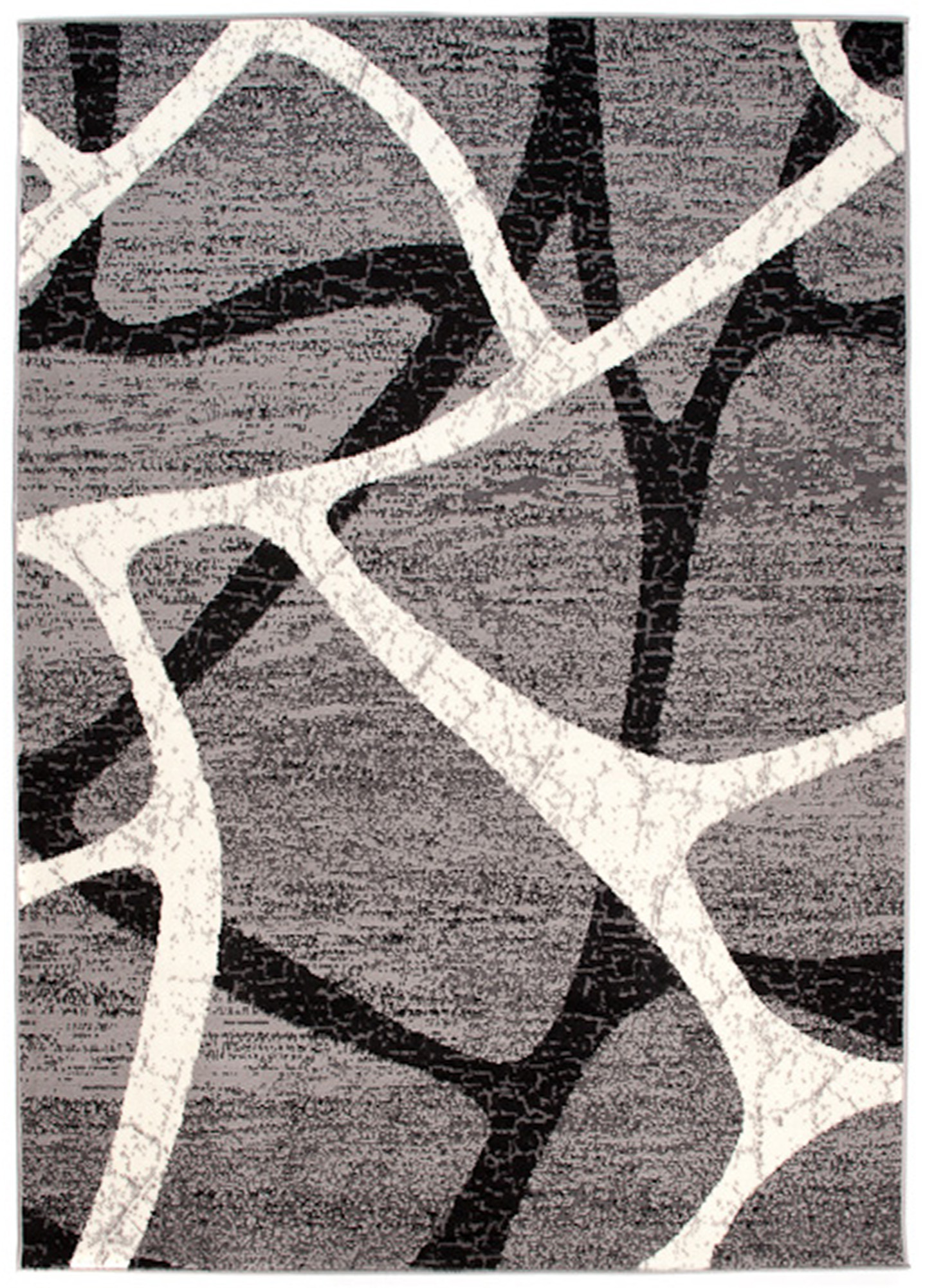 Area Rug Dream Grey Black Modern Spider Web