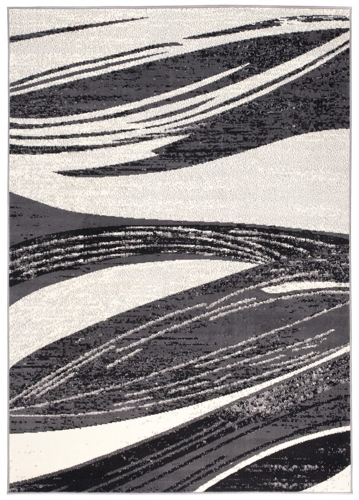 Area Rug Dream Abstract Wavy Lines Grey