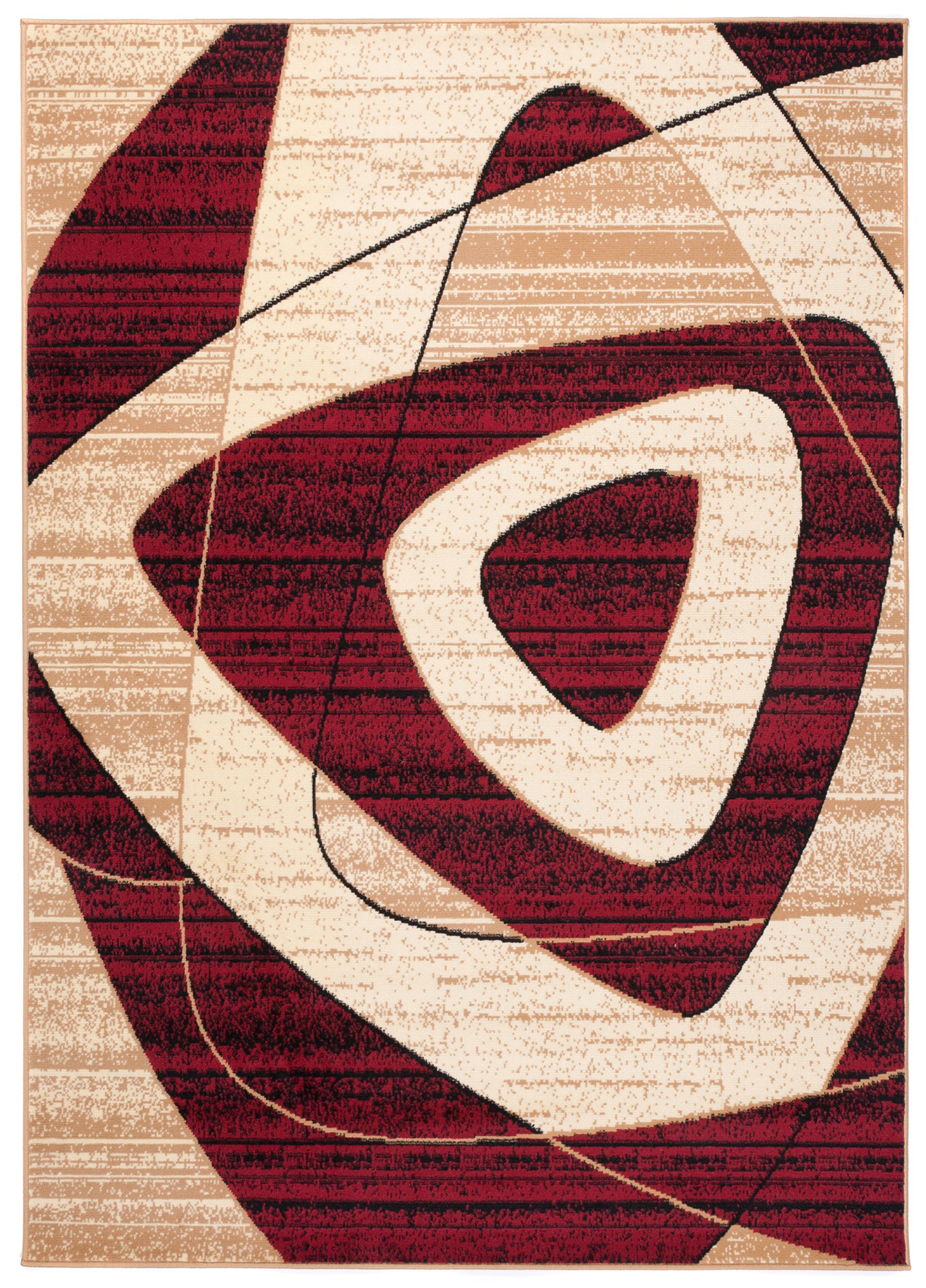 Area Rug Dream Geometric Cream Burgundy Triangles