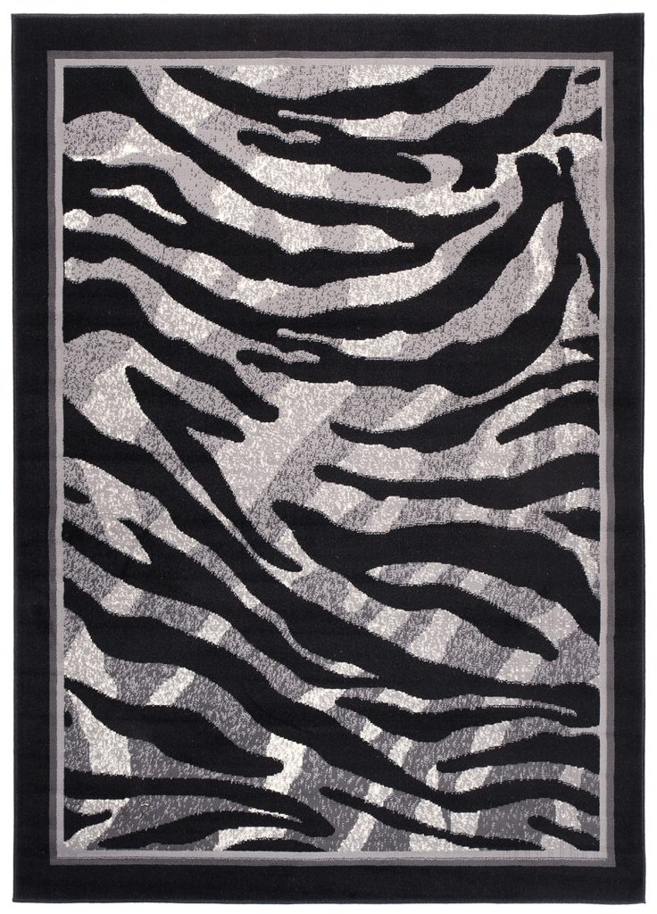 Area Rug Dream Modern Grey Black Animal Print