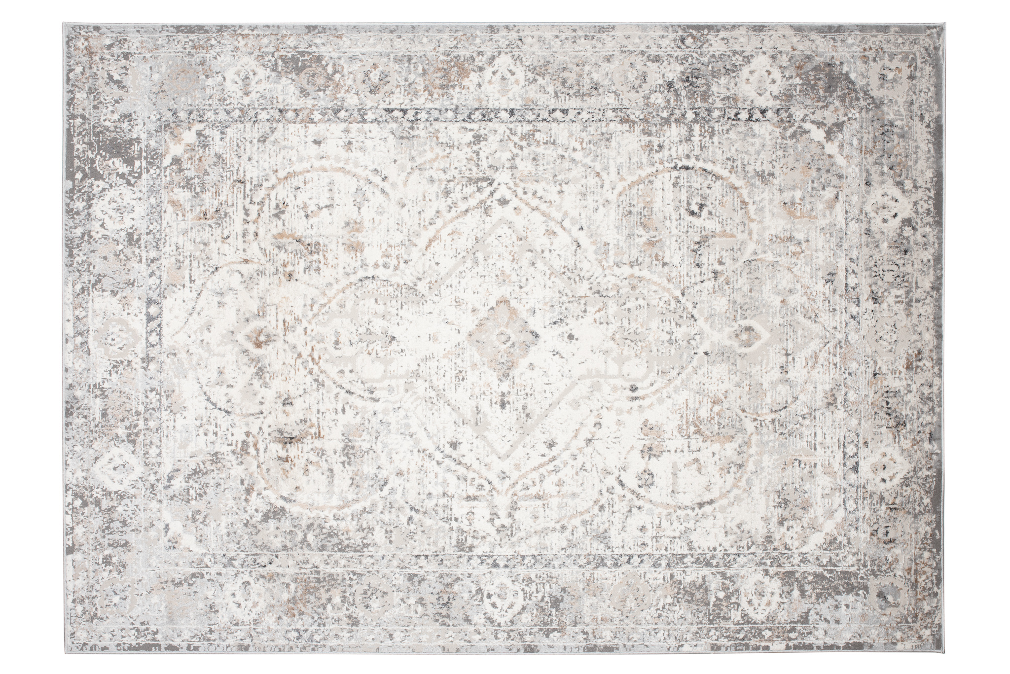 Area Rug Valley Grey Mink Vintage Frame Ornamental