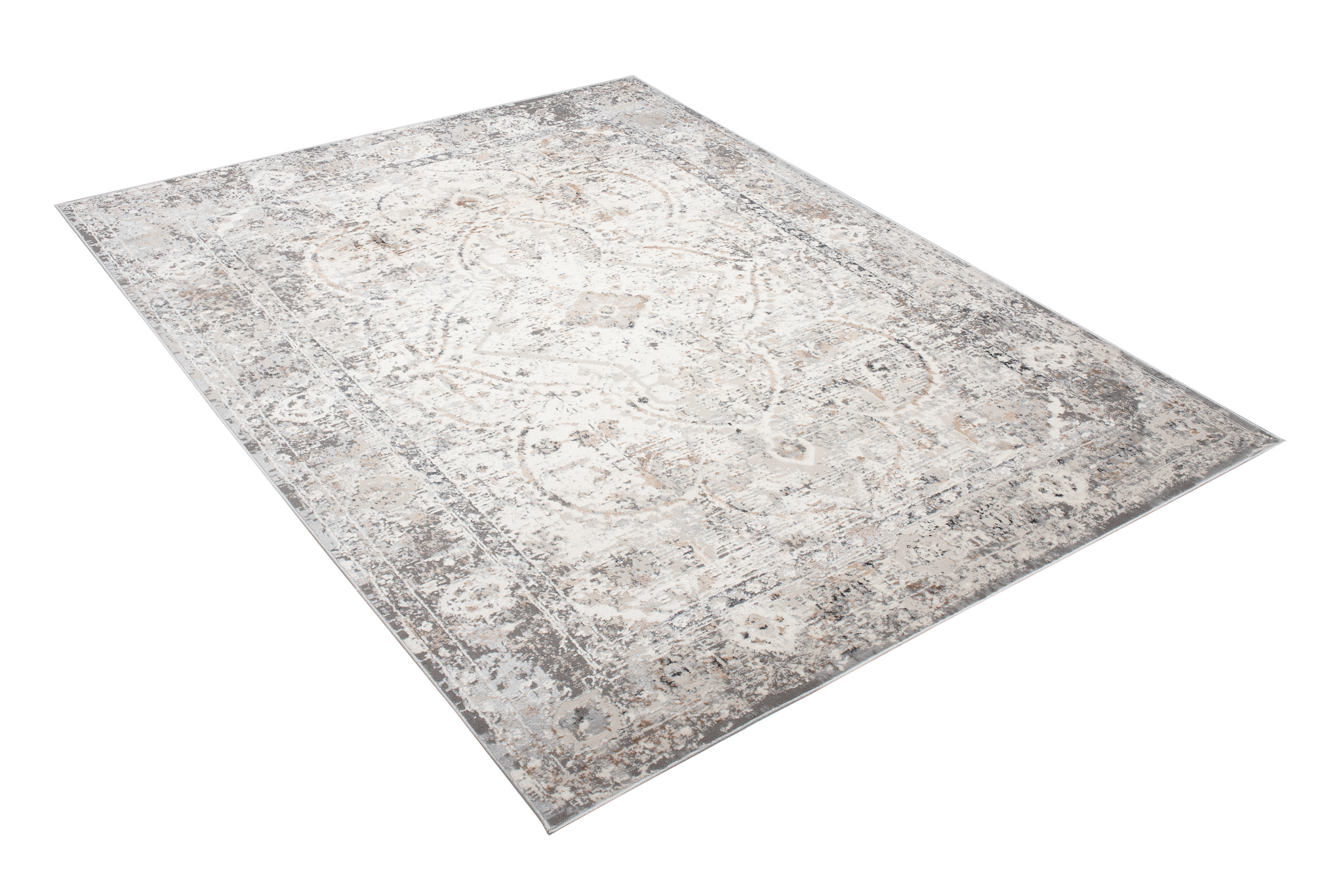 Area Rug Valley Grey Mink Vintage Frame Ornamental