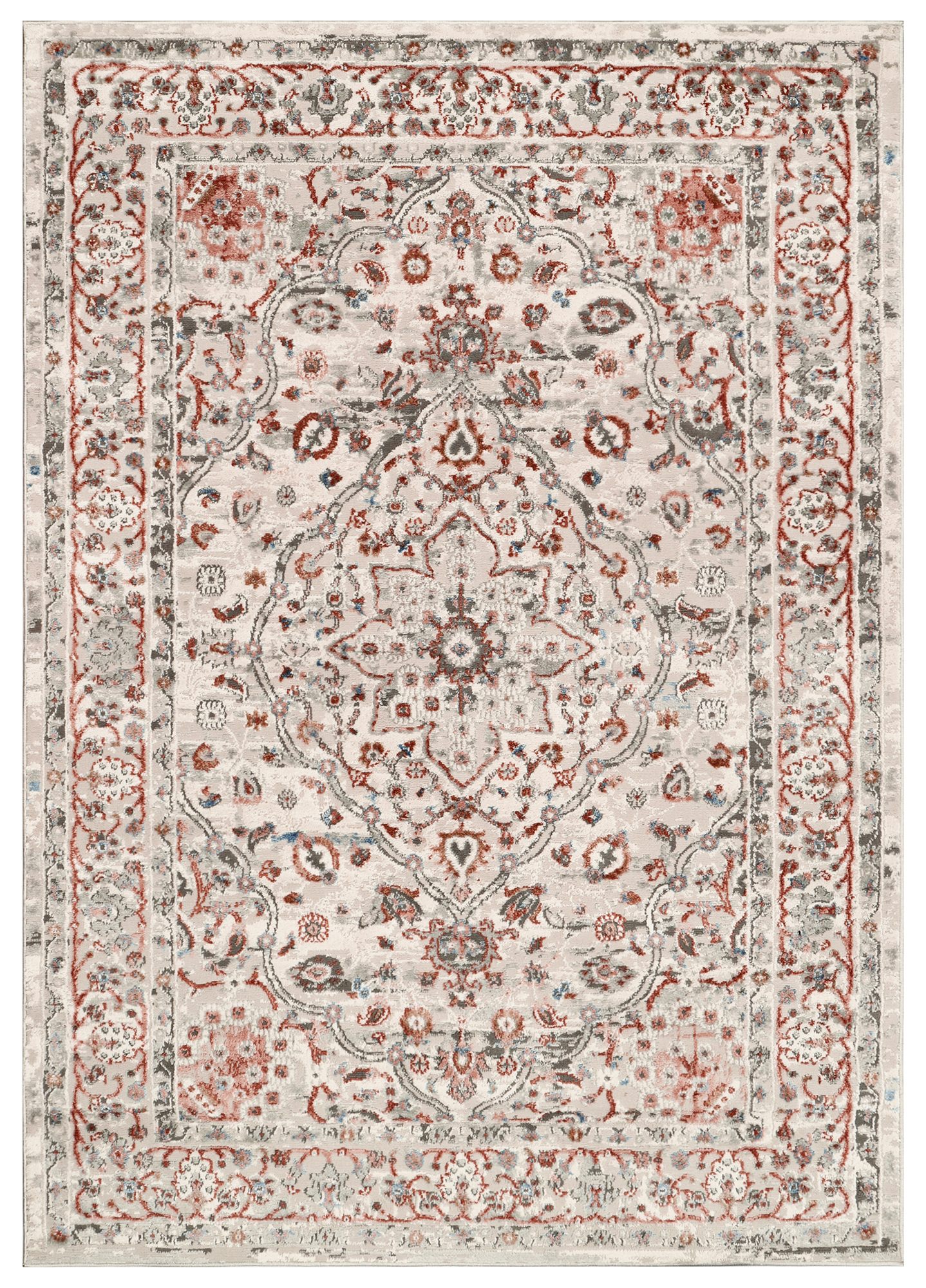 Area Rug Retro Copper Grey Oriental Vintage