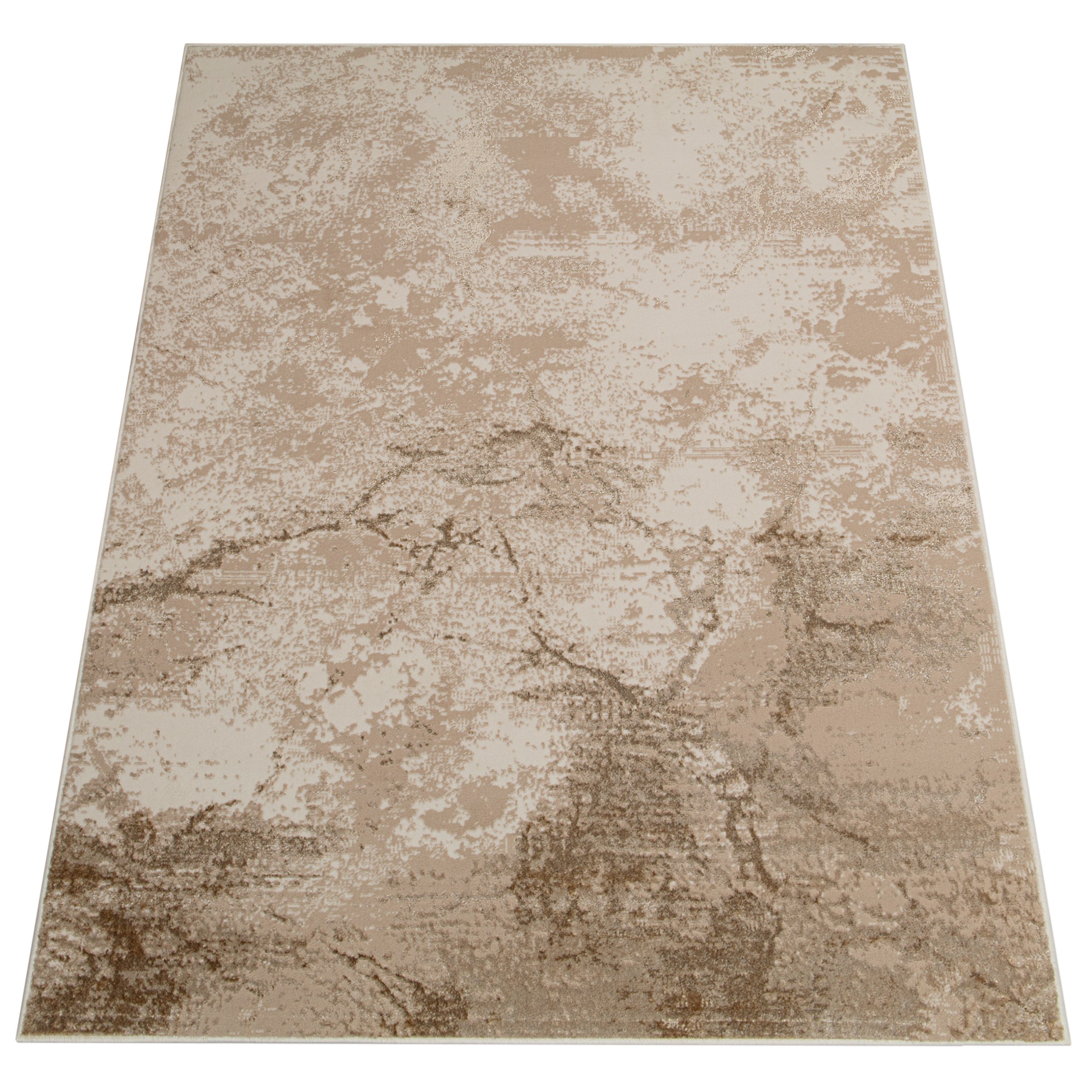Area Rug Crystal Brown Beige Marble 3D Effect