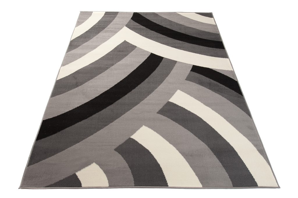 Area Rug Dream Curve Abstract Light Dark Grey