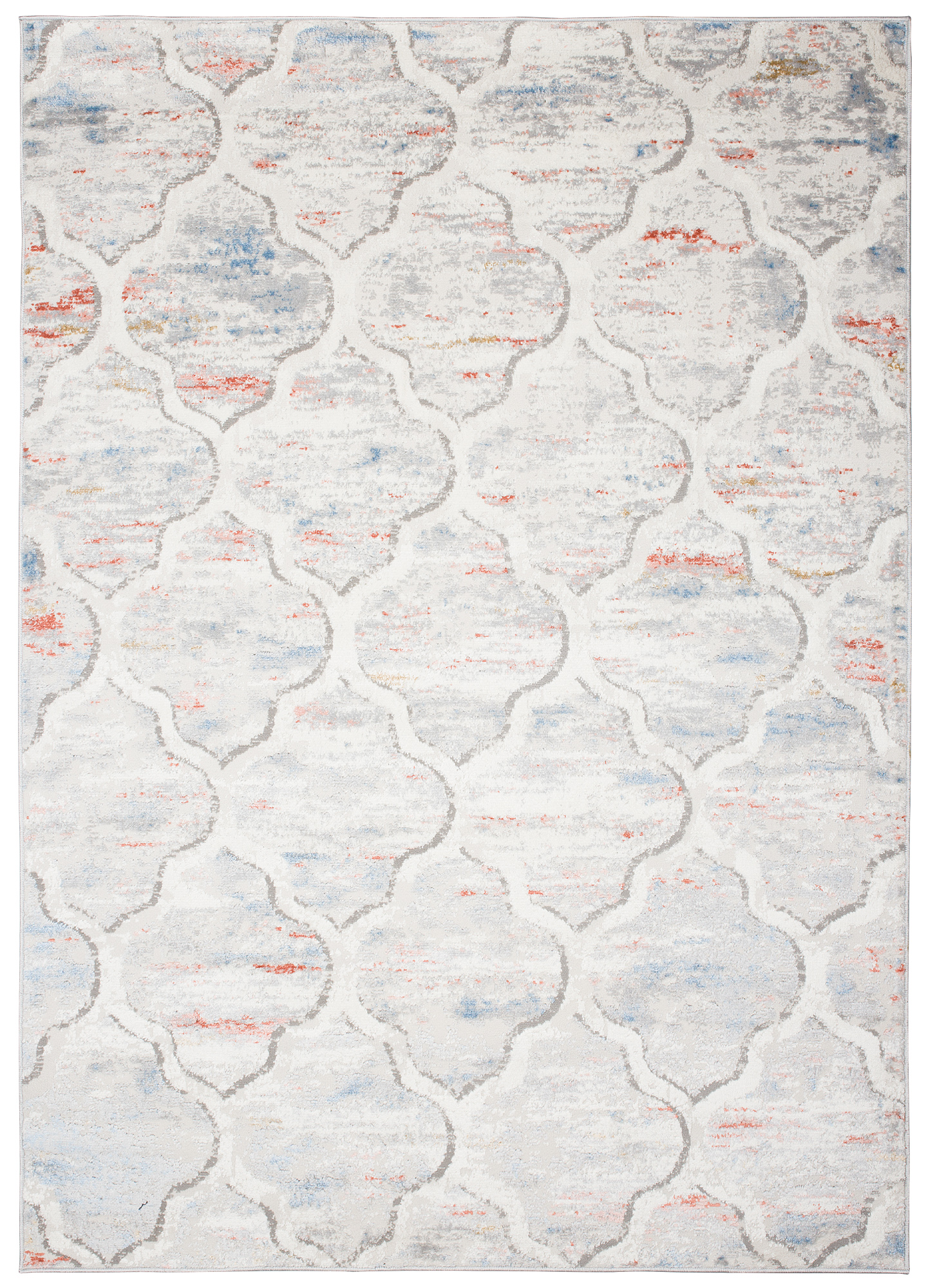 Area Rug Valley White Blue Salmon Modern Moroccan