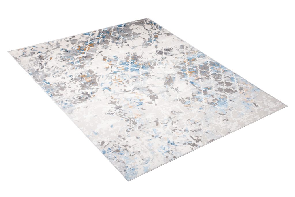 Area Rug Valley Grey White Blue Vintage Flecked Trellis