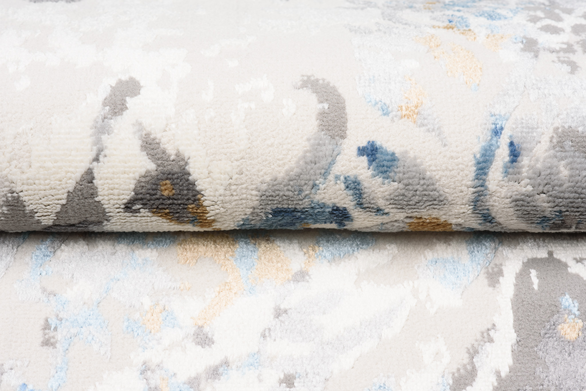 Area Rug Valley Grey White Blue Vintage Flecked Trellis