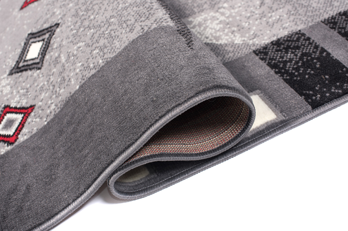 Area Rug Dream Modern Grey Red Crescent