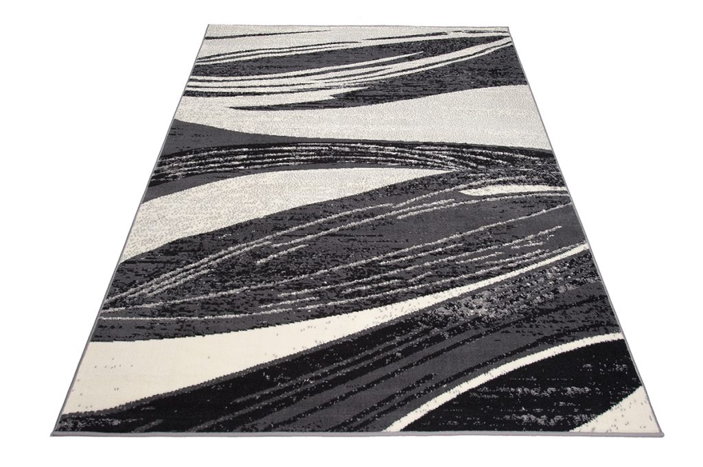 Area Rug Dream Abstract Wavy Lines Grey