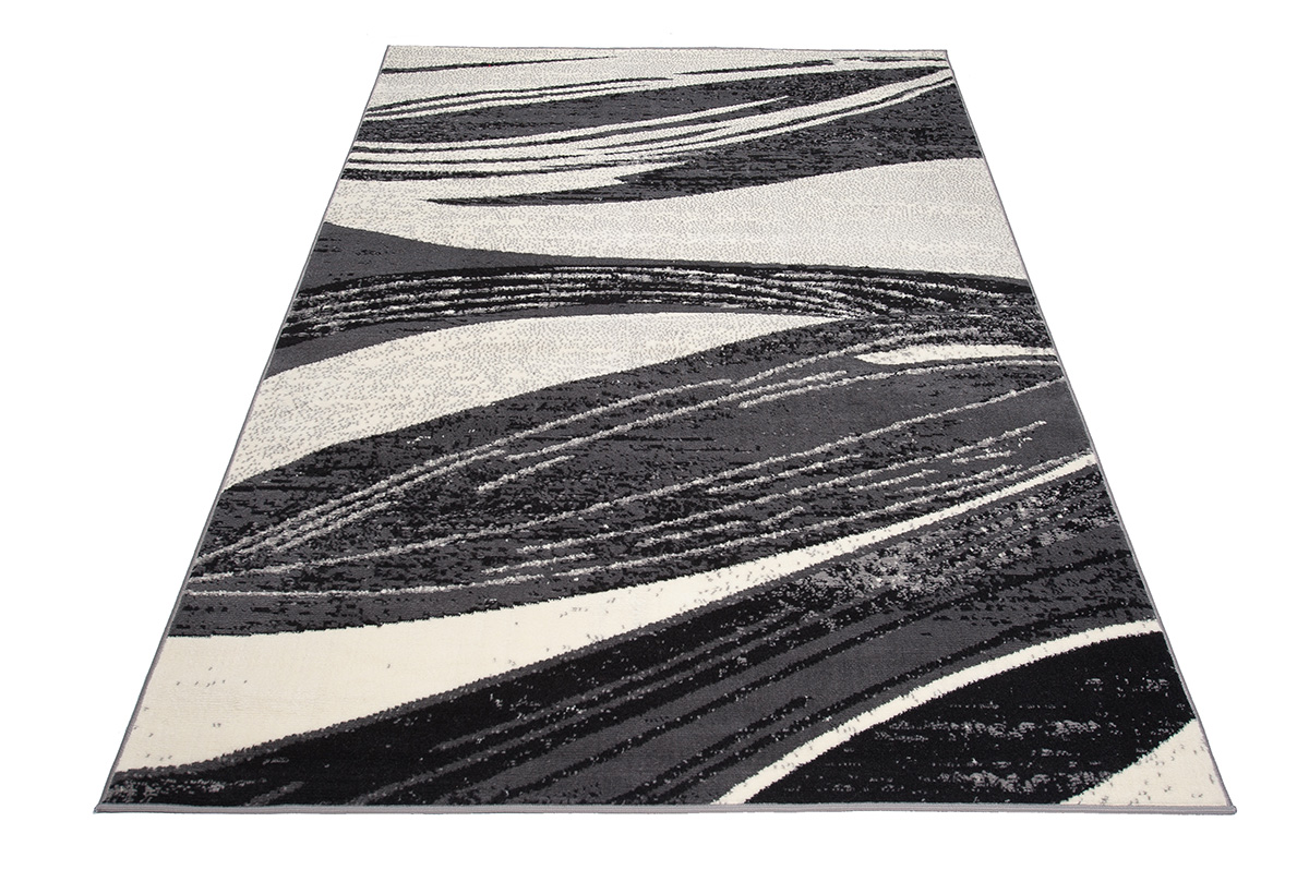 Area Rug Dream Abstract Wavy Lines Grey