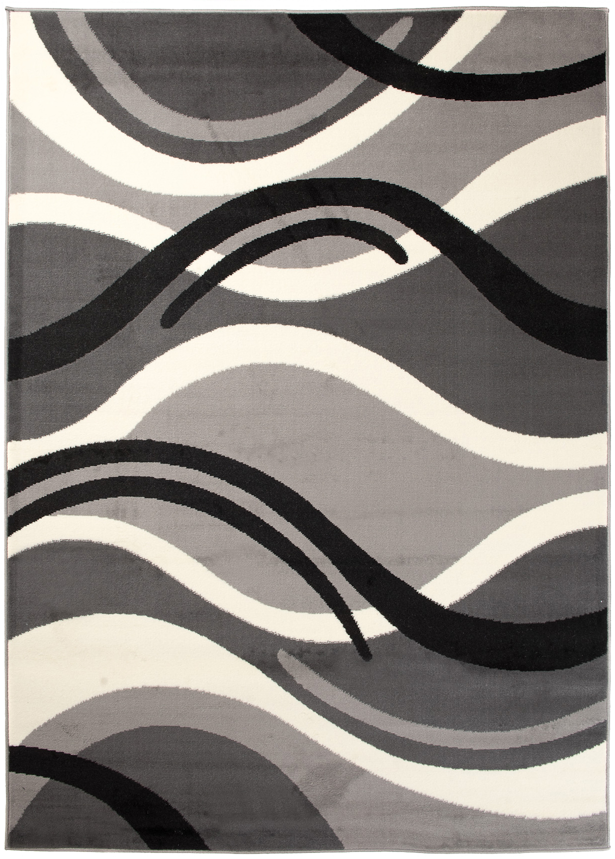Area Rug Dream Wavy Abstract Light Dark Grey