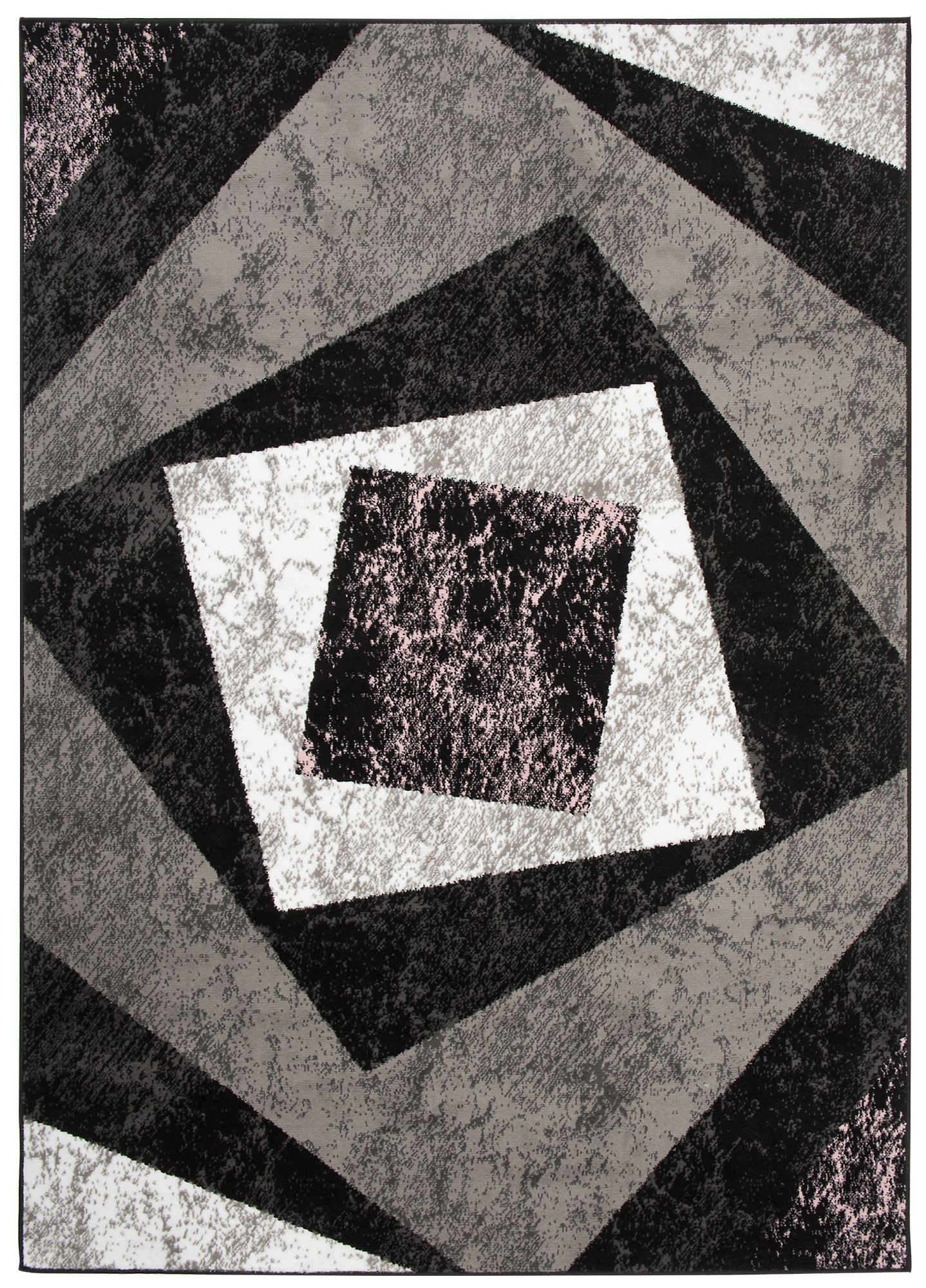 Area Rug Dream Geometric Grey Pink Squares