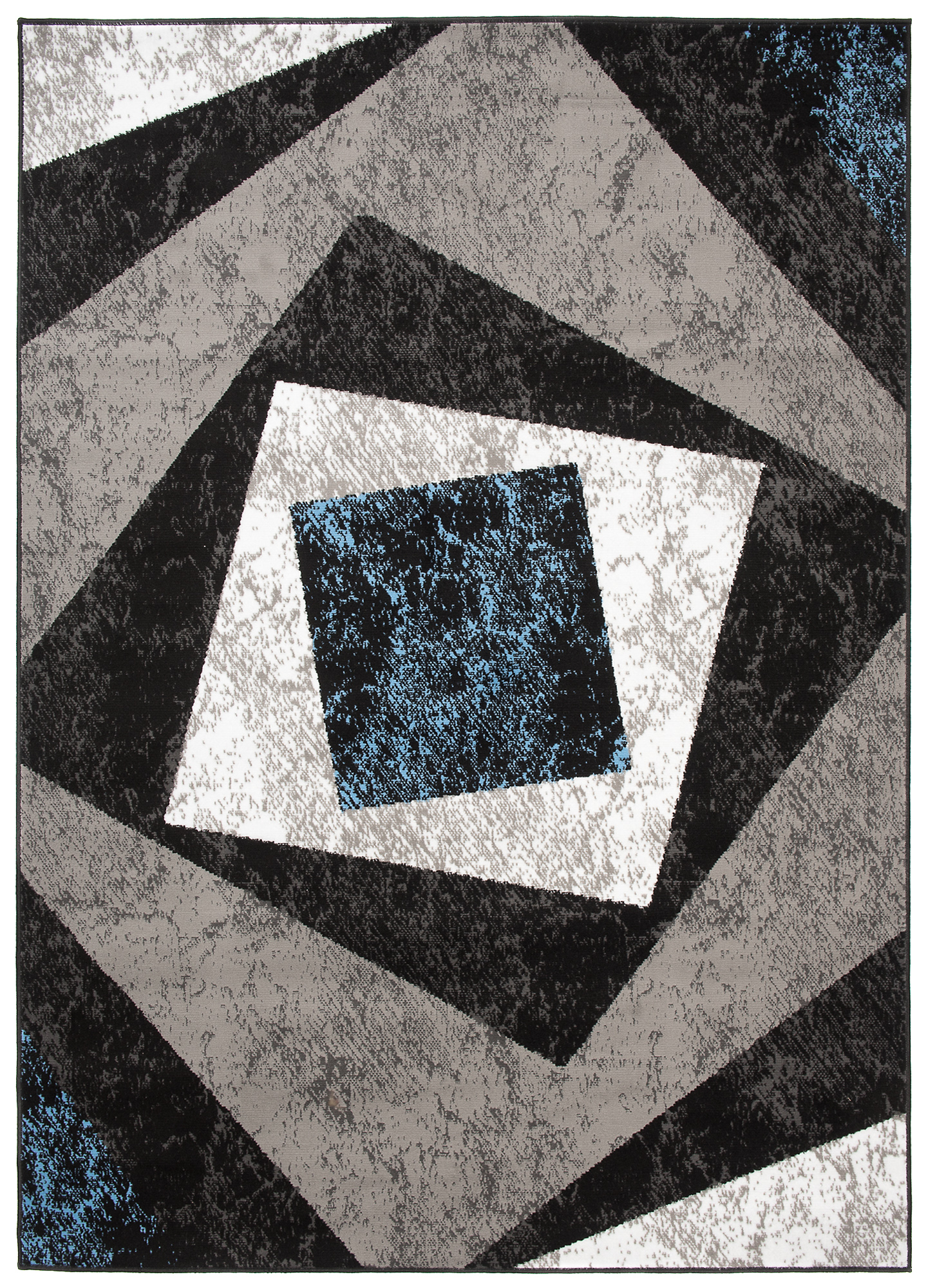 Area Rug Dream Geometric Grey Blue Squares