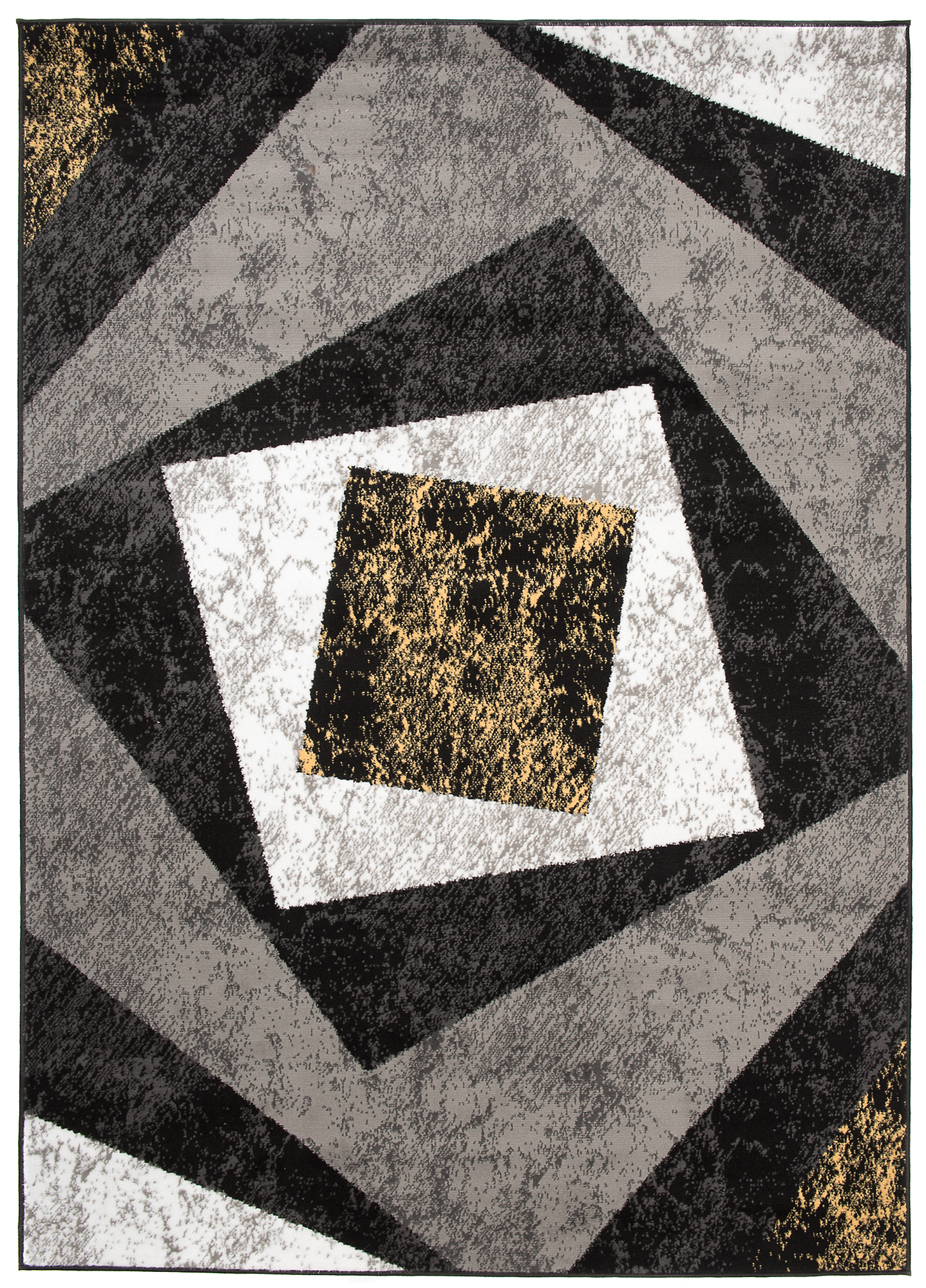 Area Rug Dream Geometric Grey Yellow Squares