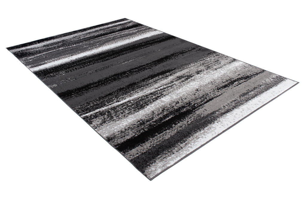 Area Rug Maya Flecked Stripes Grey Durable Carpet