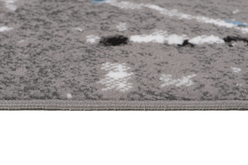 Area Rug Maya Grey Blue Abstract Durable Carpet