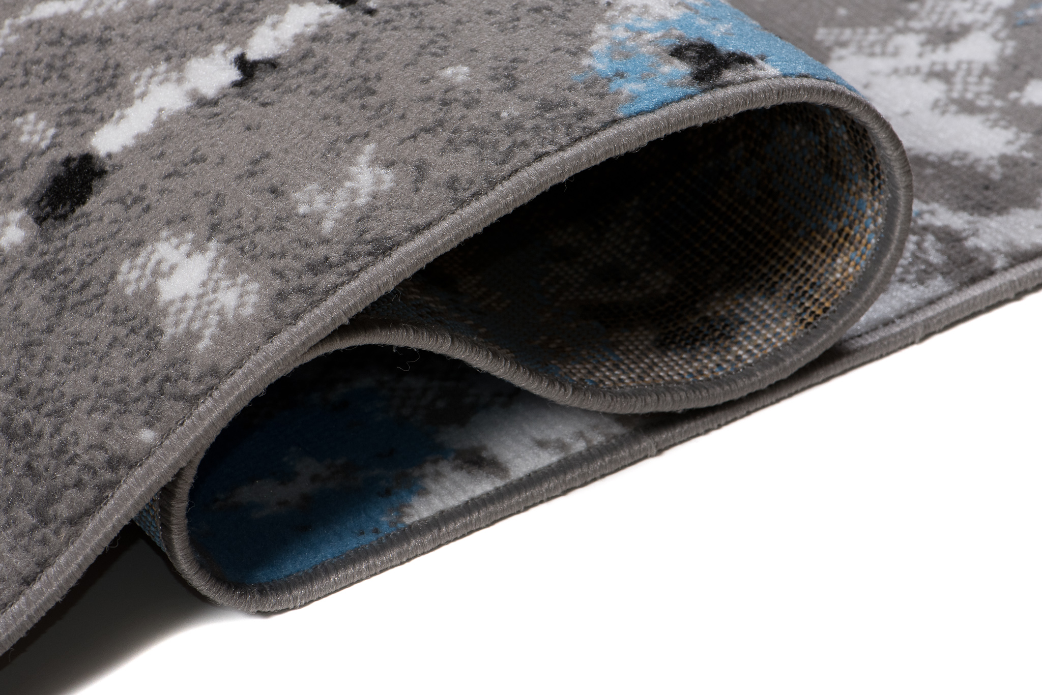 Area Rug Maya Grey Blue Abstract Durable Carpet