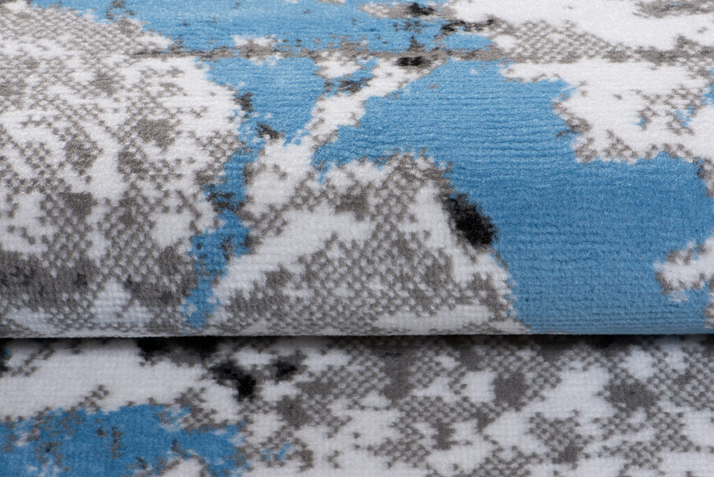 Area Rug Maya Grey Blue Abstract Durable Carpet
