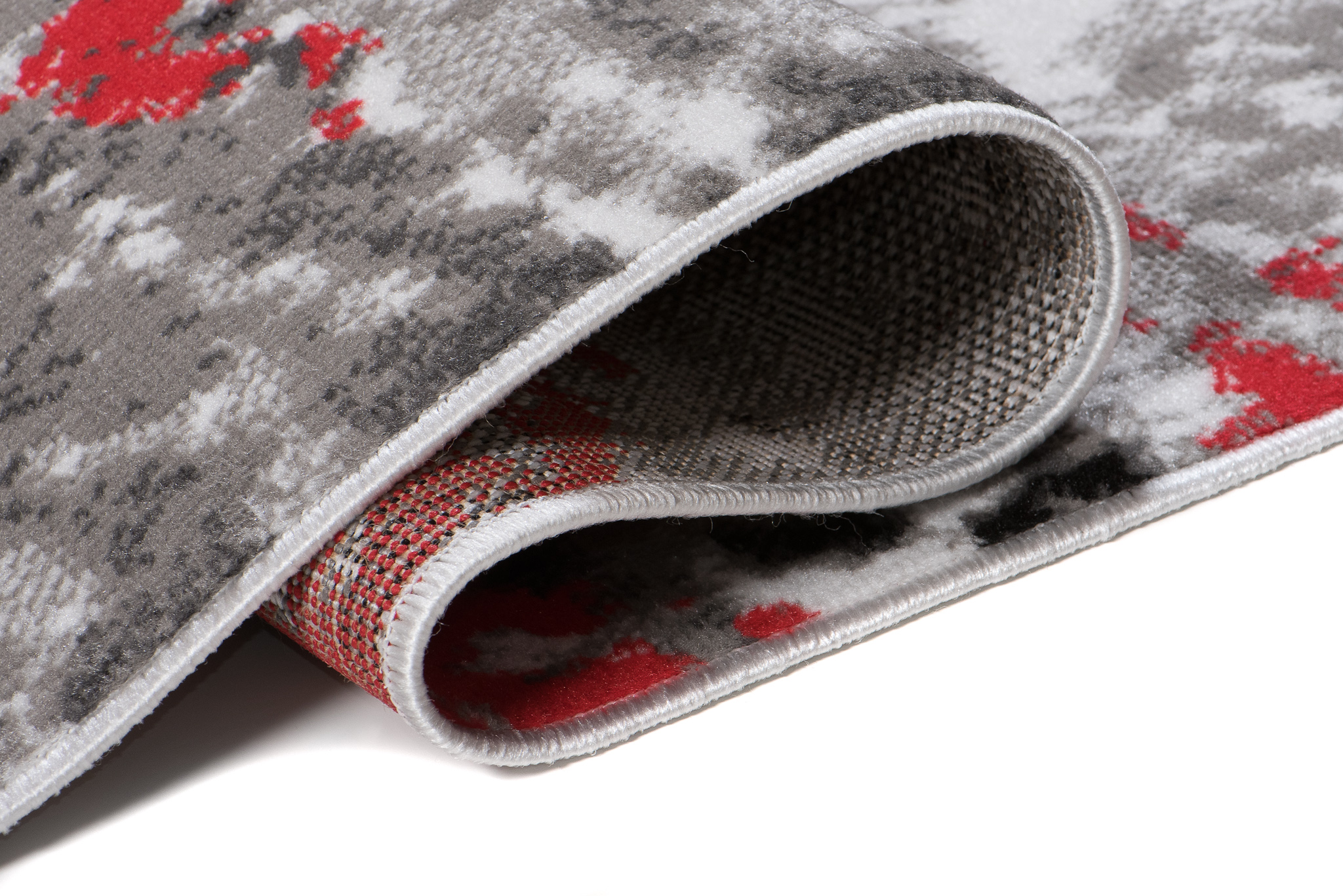 Area Rug Maya Grey Red Abstract Durable Carpet
