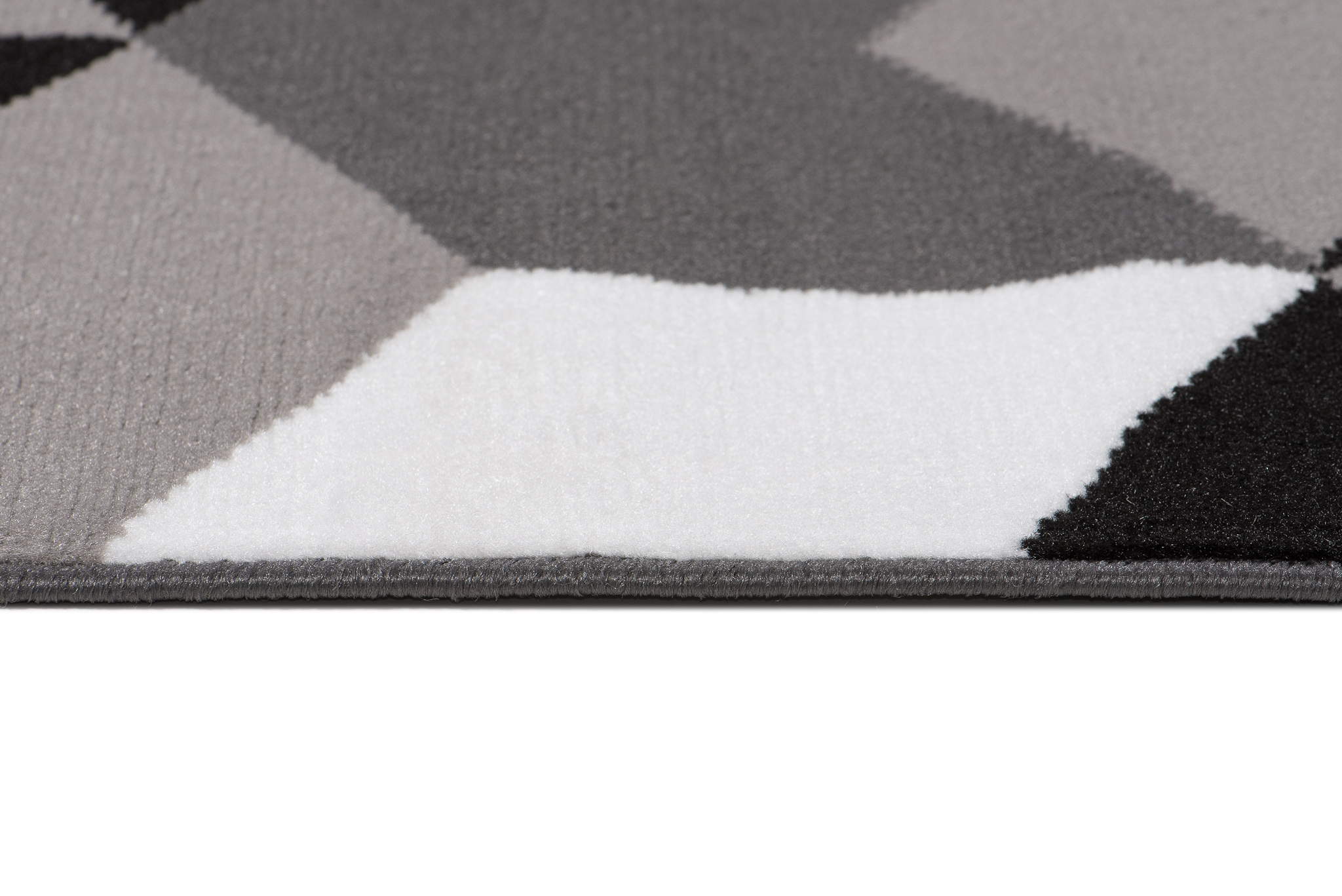 Area Rug Maya Geometric Black Grey White Durable Carpet