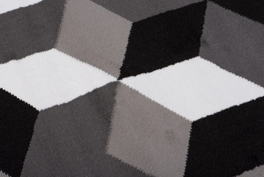 Area Rug Maya Geometric Black Grey White Durable Carpet