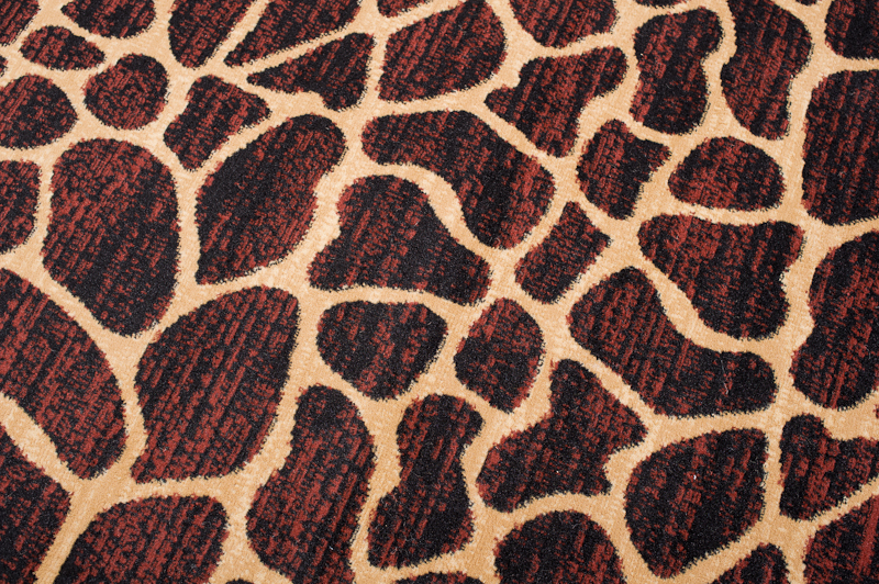 Area Rug Atlas Short Pile Safari Giraffe Brown Black