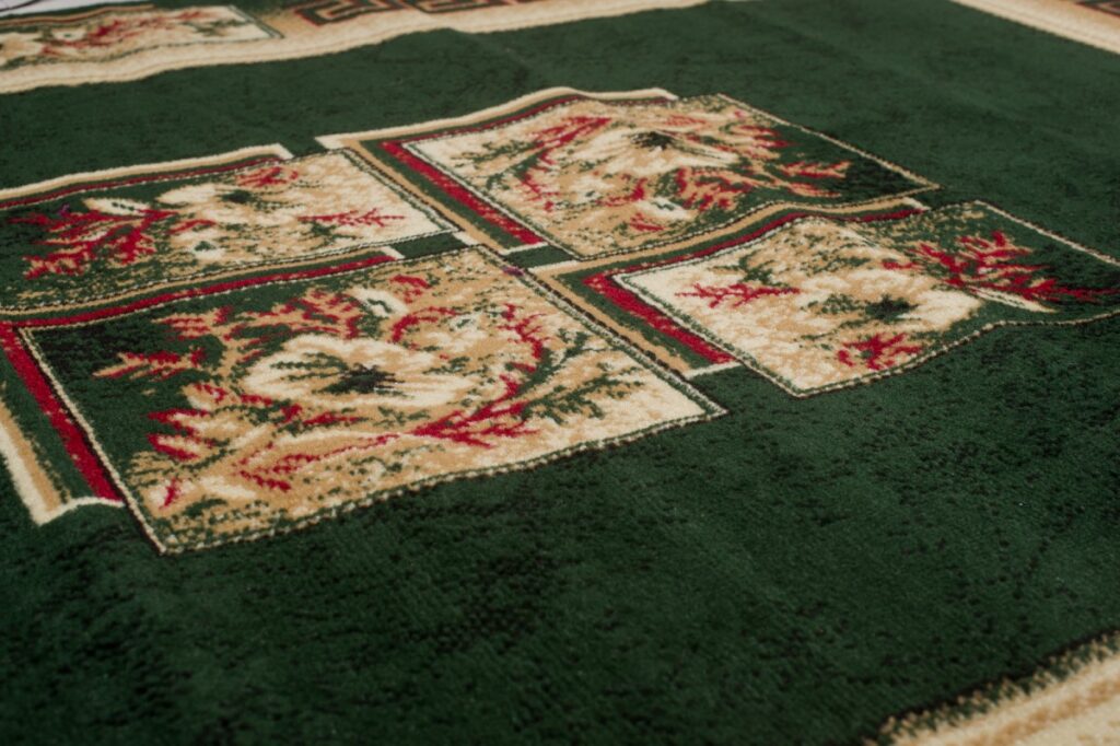 Area Rug Atlas Traditional Classic Greek Floral Green Beige