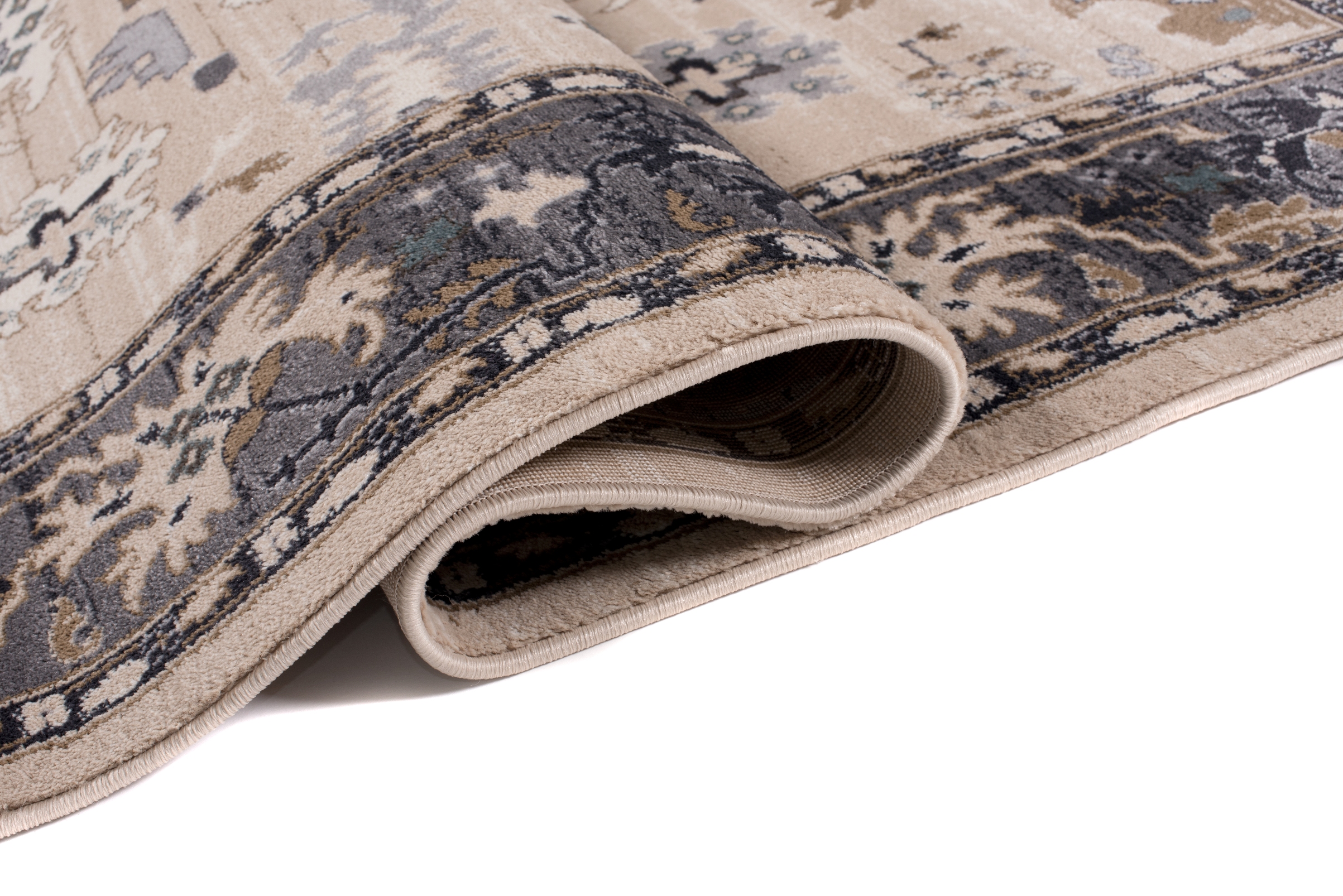 Area Rug Colorado Classic Beige Grey Frame