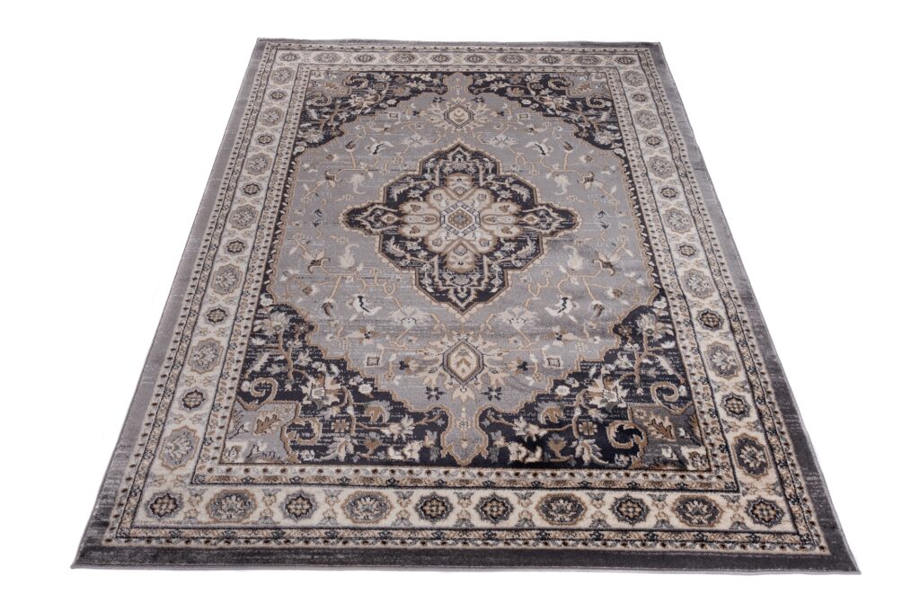 Area Rug Colorado Traditional Grey Cream Ornaments