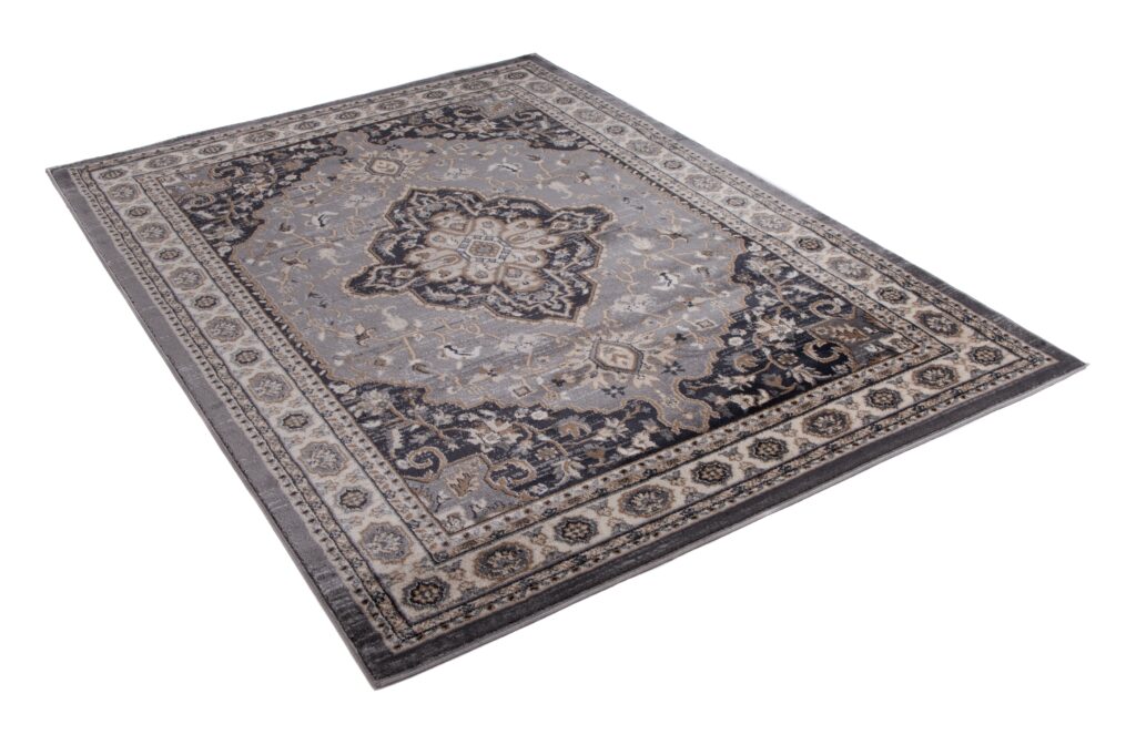 Area Rug Colorado Traditional Grey Cream Ornaments