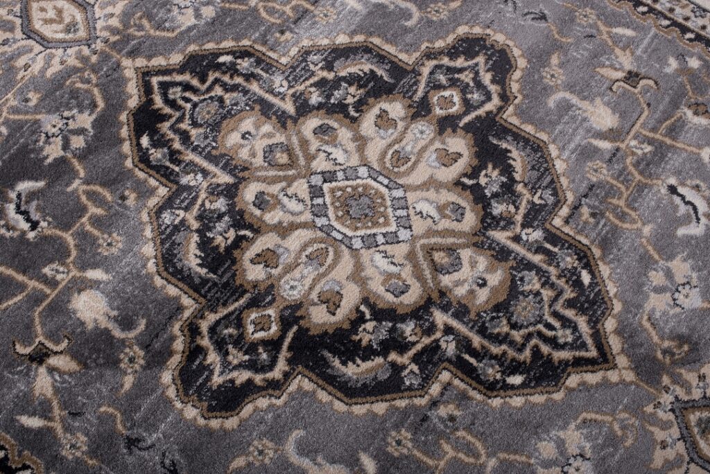 Area Rug Colorado Traditional Grey Cream Ornaments