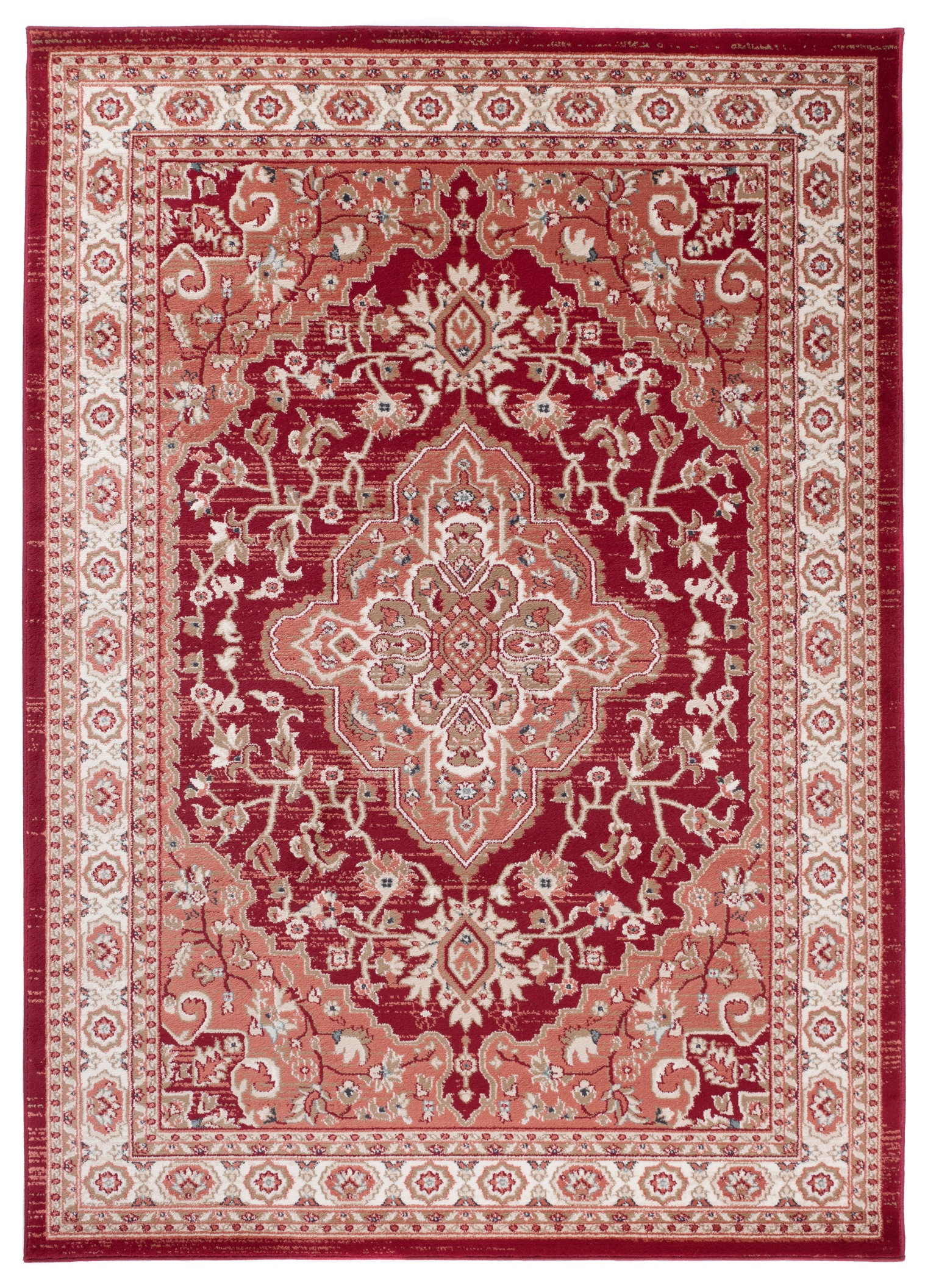 Area Rug Colorado Traditional Red Cream Ornaments