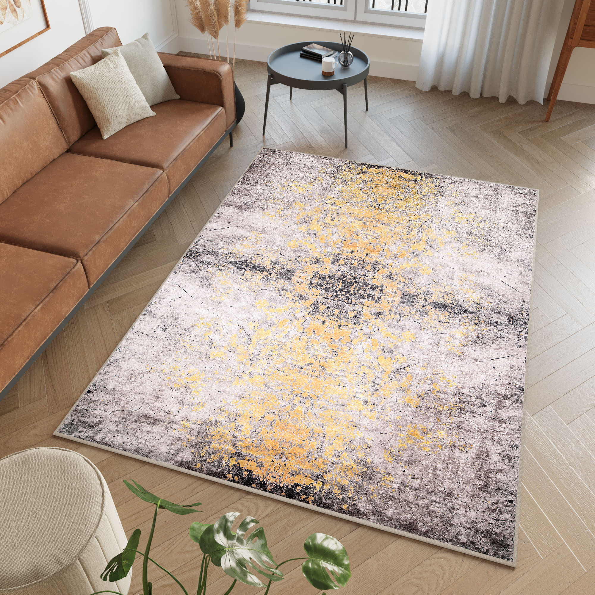Area Rug Victoria Dark Brown Orange