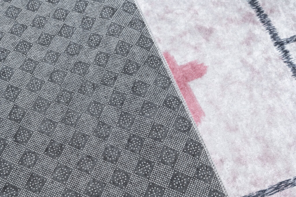 Area Rug Emma Children Pink Hares Hopscotch Anti-Slip