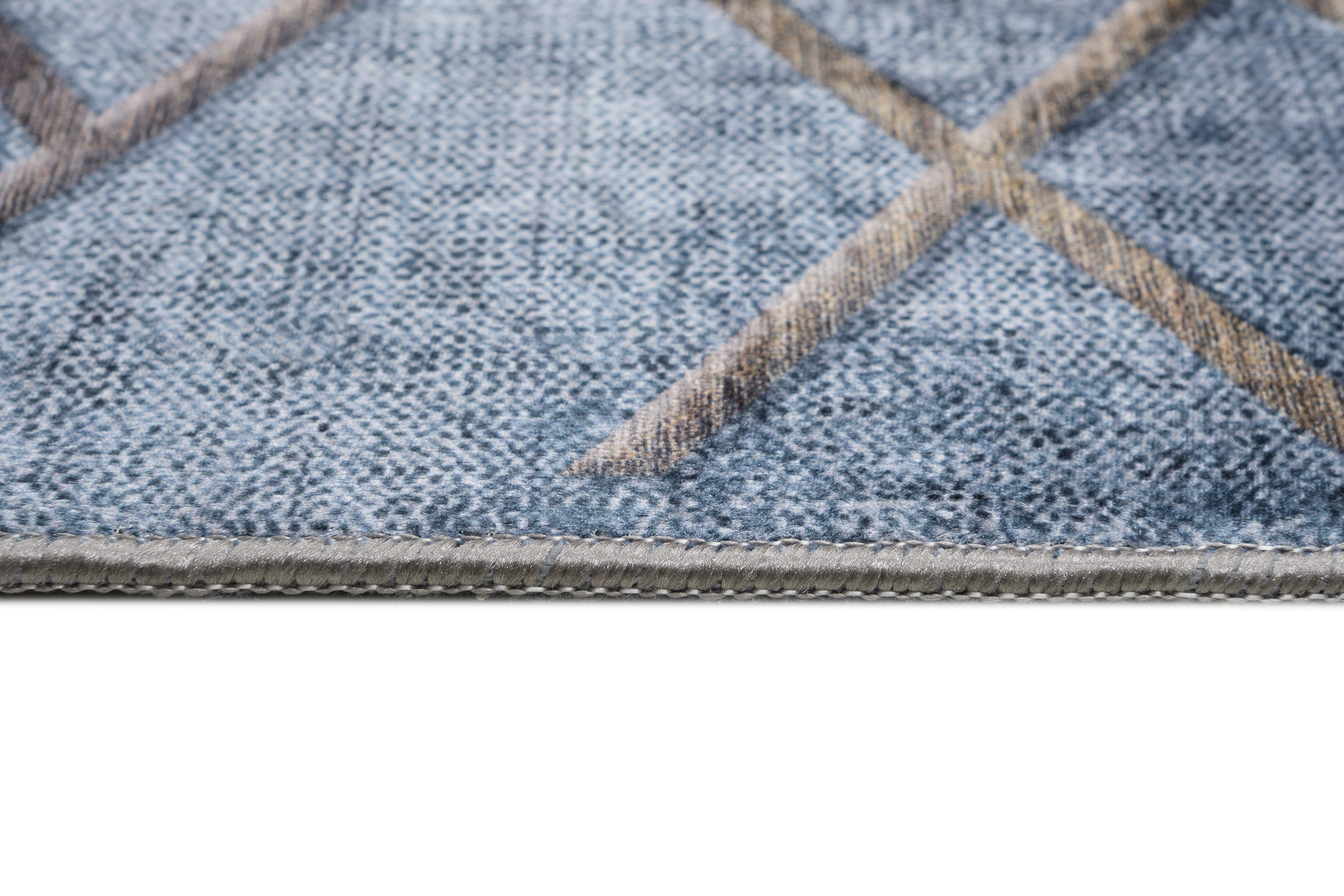Area Rug Toscana Geometric Blue Gold Squares