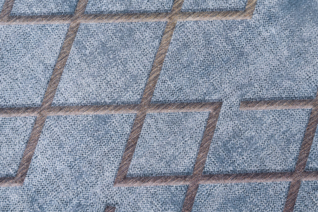 Area Rug Toscana Geometric Blue Gold Squares
