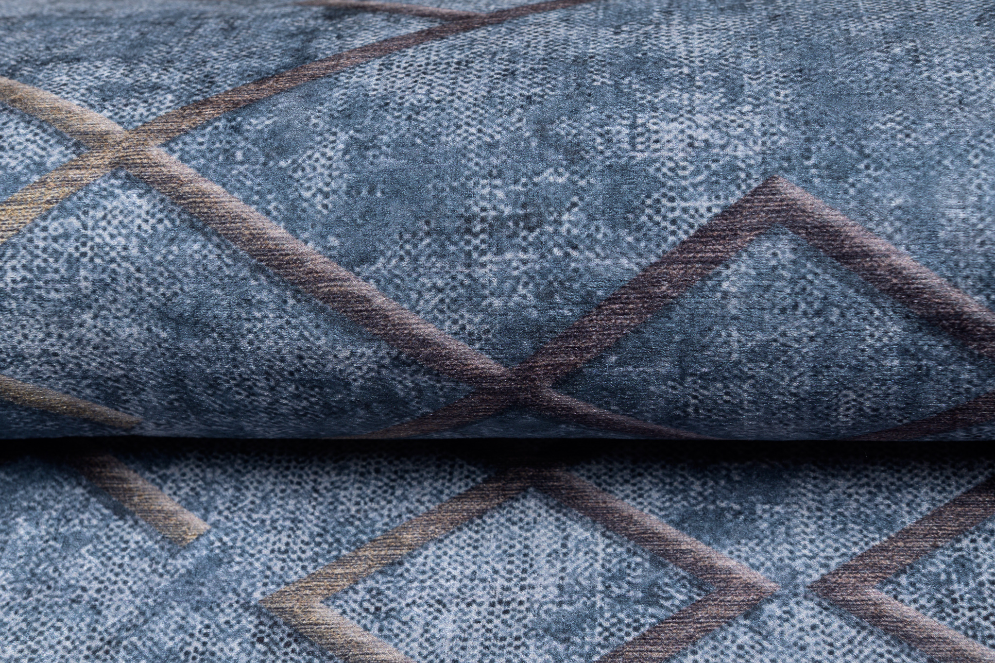 Area Rug Toscana Geometric Blue Gold Squares
