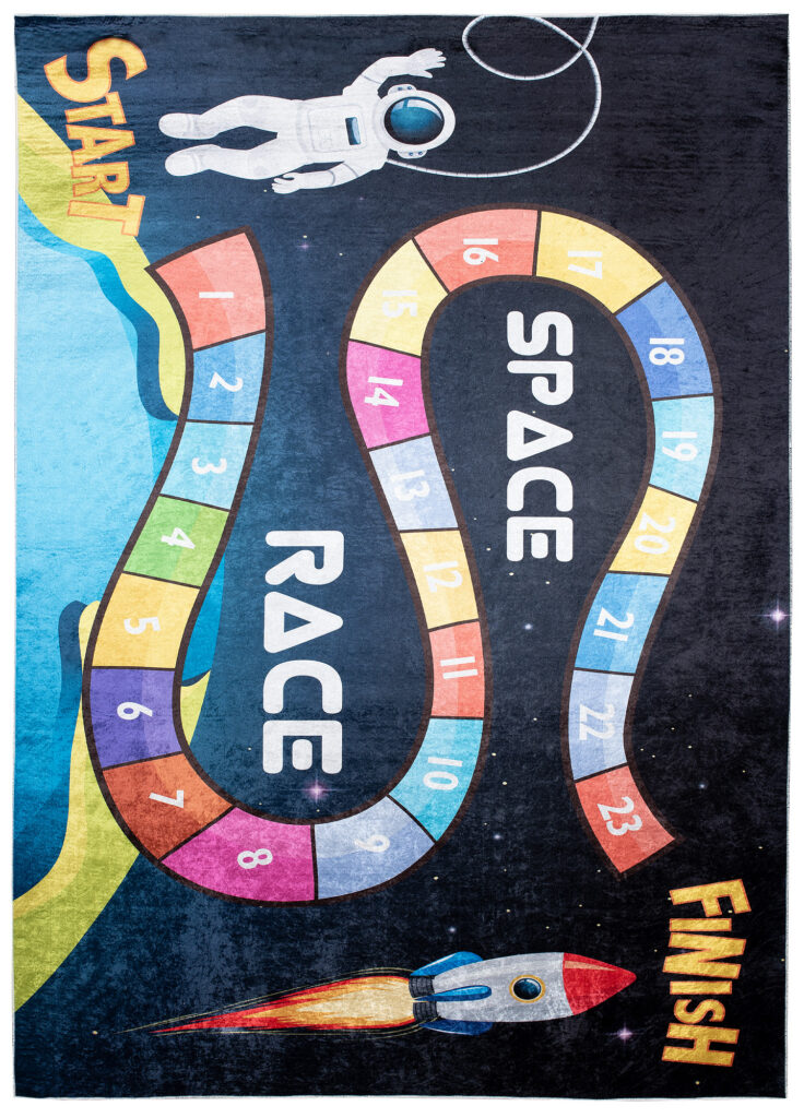 Area Rug Emma Children Dark Space Race Anti-Slip