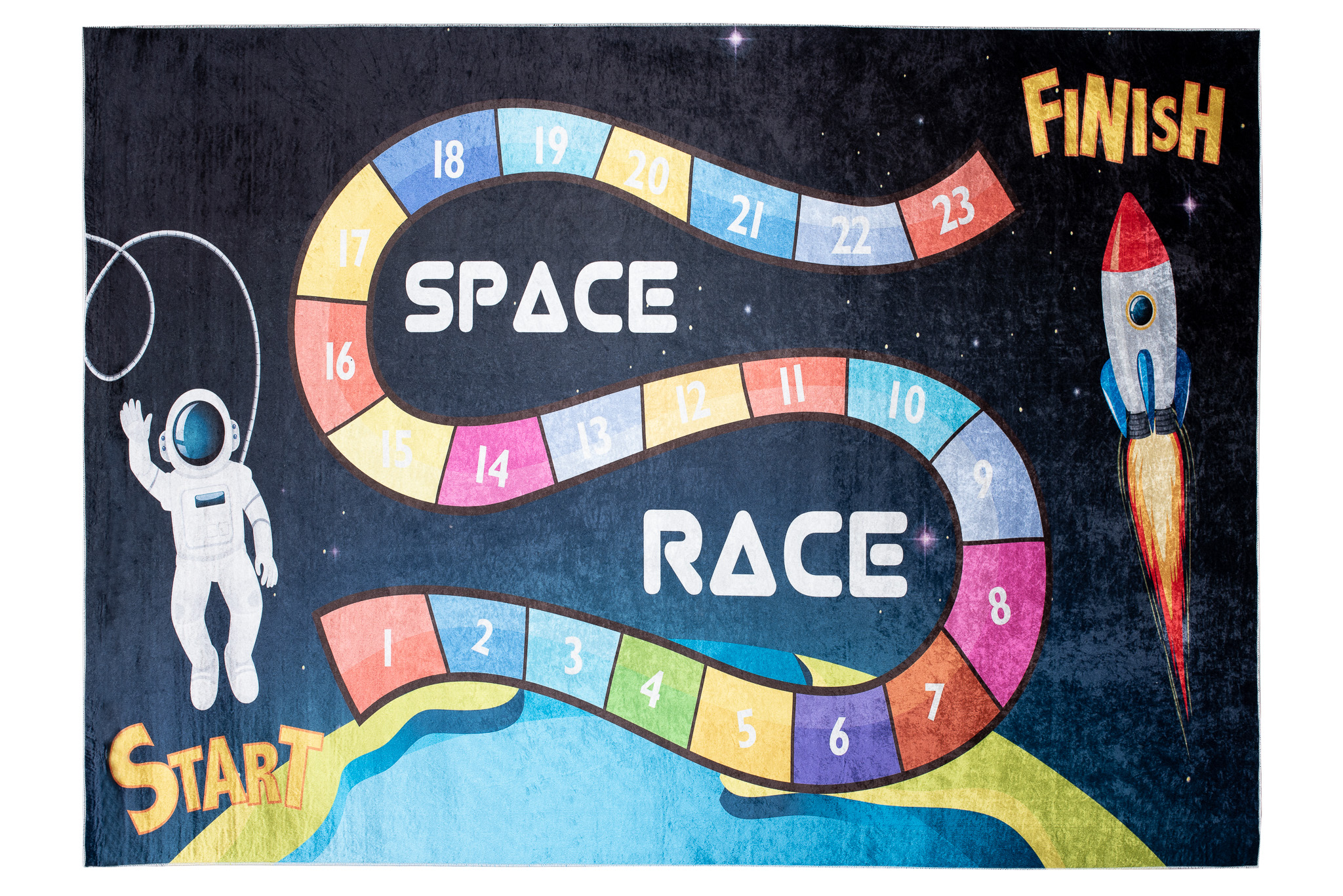 Area Rug Emma Children Dark Space Race Anti-Slip