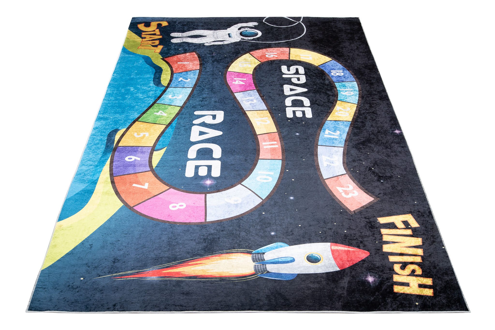 Area Rug Emma Children Dark Space Race Anti-Slip